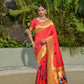 Red Paithani Pure Silk Handloom Saree With Pure Jari