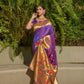 Blue Paithani Pure Silk Handloom Saree With Pure Jari