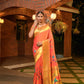 Orange Paithani Pure Silk Handloom Saree With Pure Jari