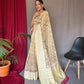Yellow Pure Cotton Linen Saree With Chikankari Lucknowi Work