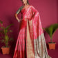 Pink Soft Kanjivaram Silk Saree