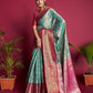 Teal Soft Kanjivaram Silk Saree