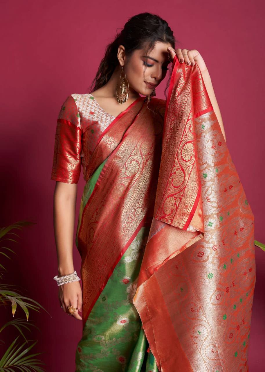 Green Soft Kanjivaram Silk Saree