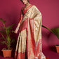 Cream Soft Kanjivaram Silk Saree