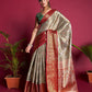Grey Soft Kanjivaram Silk Saree