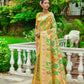 Yellow Banarasi Soft Silk Paithani Saree