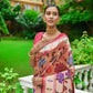 Peach Banarasi Soft Silk Paithani Saree