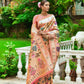 Orange Banarasi Soft Silk Paithani Saree