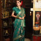 See Green Tussar Silk Jamdani Weaving Saree With Zari