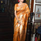 Yellow Tussar Silk Jamdani Weaving Saree With Zari