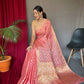 Peach Pure Muslin Soft Silk Saree