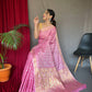 Pink Pure Muslin Soft Silk Saree
