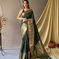 Green Heavy Copper Jacquard Weaving Border Handloom Saree