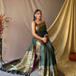 Green Heavy Copper Jacquard Weaving Border Handloom Saree