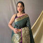 Green Heavy Copper Jacquard Weaving Border Handloom Saree