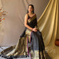Black Heavy Copper Jacquard Weaving Border Handloom Saree
