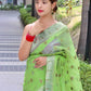 Green Paithani Saree With Zari Weaving Border.