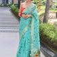 Blue Paithani Saree With Zari Weaving Border.