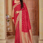 Red Satin Silk Saree With Rich Pallu And All Over Zari Butti