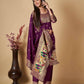 Purple Paithani Silk Unstitched Dress