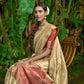 Cream Bhagalpuri Silk Saree