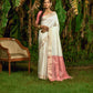 White Bhagalpuri Silk Saree
