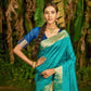 Blue Bhagalpuri Silk Saree