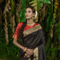 Black Bhagalpuri Silk Saree