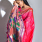 Pink Banarasi Soft Silk Paithani Saree With Zari Border