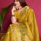 Yellow Tissue Organza Silk Saree