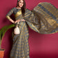 Grey Tissue Organza Silk Saree