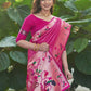 Rani Banarasi Soft Silk Paithani Saree With Fancy Meena Weaves