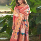 Orange Banarasi Soft Silk Paithani Saree With Fancy Meena Weaves