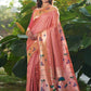 Orange Banarasi Soft Silk Paithani Saree With Fancy Meena Weaves
