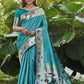 Sky Blue Banarasi Soft Silk Paithani Saree With Fancy Meena Weaves