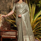 Green Maheshwari Tissue Silk Weaving Saree