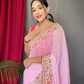 Pink Pure Georgate Saree With All Over Sequence Work
