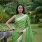 Green Soft Organza Silk Saree With All Over Zari Weaving
