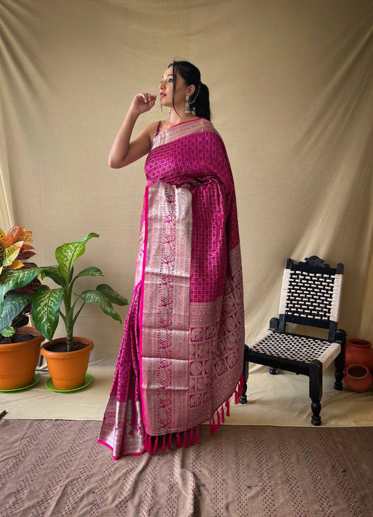 Rani Silk Saree With Rich Pallu