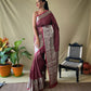 Wine Silk Saree With Rich Pallu