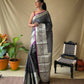 Dark Blue Silk Saree With Rich Pallu