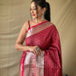 Red  Silk Saree With Rich Pallu
