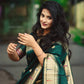 Green Banarasi Tussar Silk Paithani Saree With Pure Zari Woven Border