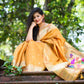 Yellow Banarasi Tussar Silk Paithani Saree With Pure Zari Woven Border