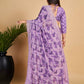 Purple Soft Linen Cotton Saree