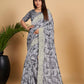 Grey Soft Linen Cotton Saree