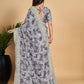 Grey Soft Linen Cotton Saree