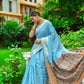 Sky Blue Premium Chanderi Silk Saree