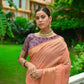 Peach Premium Chanderi Silk Saree