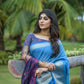 Blue Premium Chanderi Silk Saree With Unique Meena Weaves